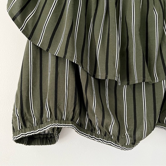 Torrid Olive Stripe Maxi Challis Off-Shoulder Crop Top Size 5X - Picture 4 of 12